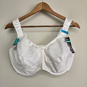 Bali Minimizer Bra 42DDD White Jacquard Underwire Comfort Wedding Classic